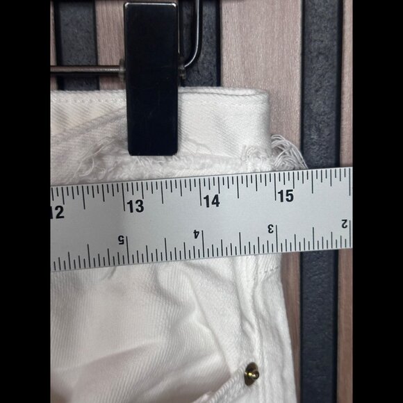 Frame Jeans 30 Womens White Le High Straight Denim Frayed Belted - Picture 3 of 9